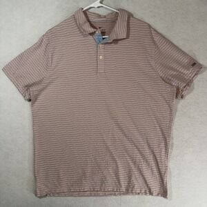 Nike Dri-FIT Standard Fit Polo Shirt Men's L Pink Striped Golf Comfort